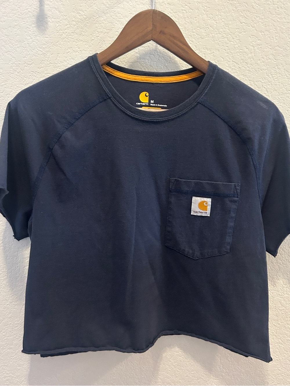 Carhartt Navy Cutoff Cropped Pocket Tee